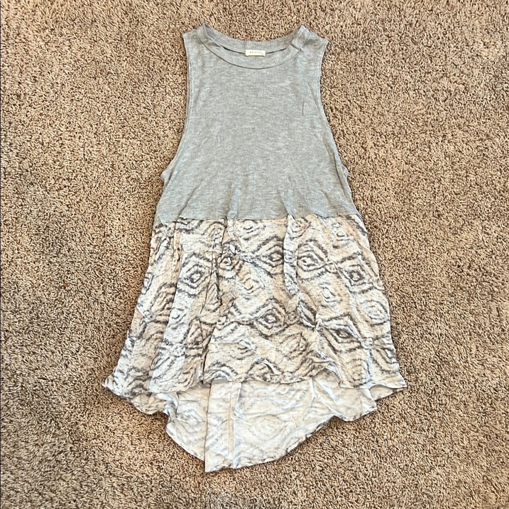 Gray Patterned Women’s Sleeveless Top